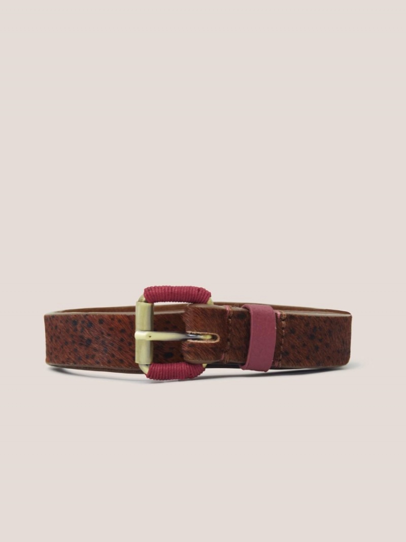 White Stuff Clara Leather Buckle Belt Tan Multi | 80637-OFMI