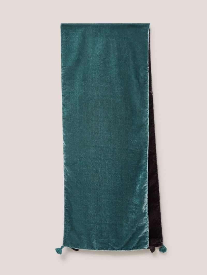 White Stuff Classic Velvet Scarf Dk Teal | 24359-QRJT