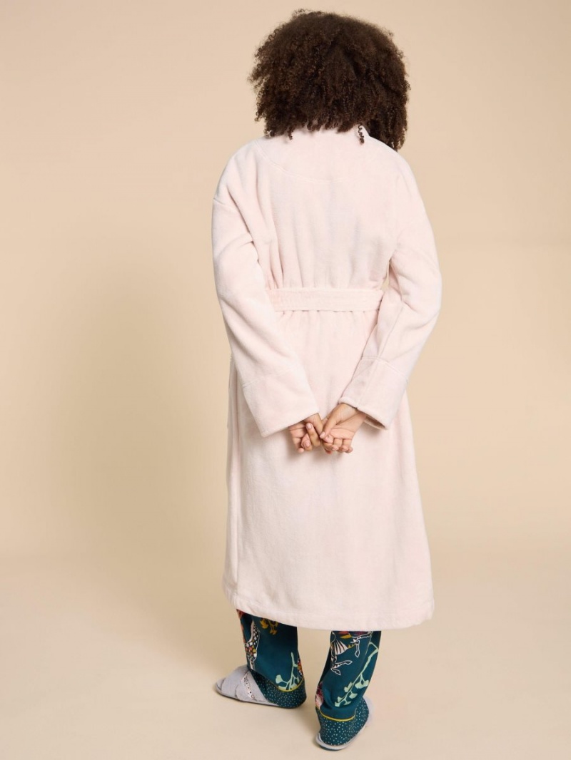 White Stuff Clover Cosy Dressing Gown Light Pink | 75931-CBHT