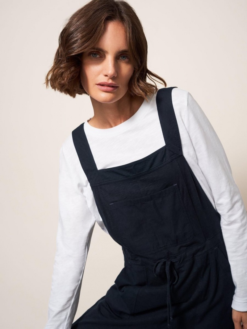 White Stuff Daphne Jersey Dungaree Pure Black | 68751-ACEJ