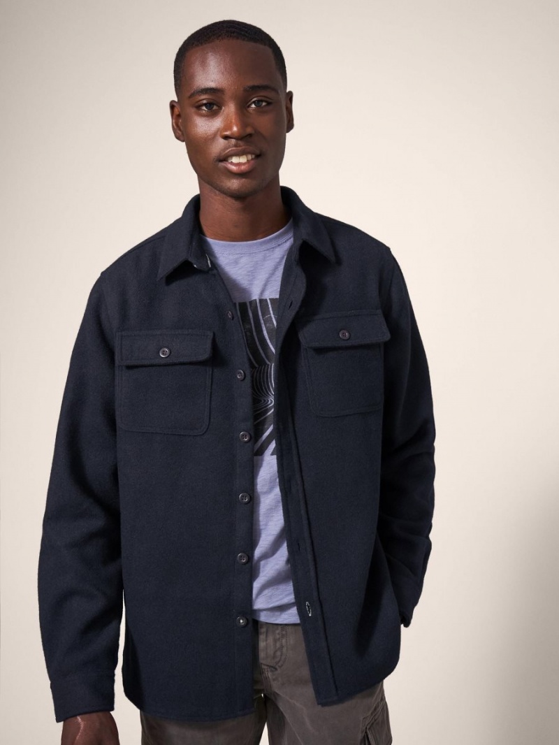 White Stuff Darwen Plain Overshirt Dark Navy | 65107-GNSK