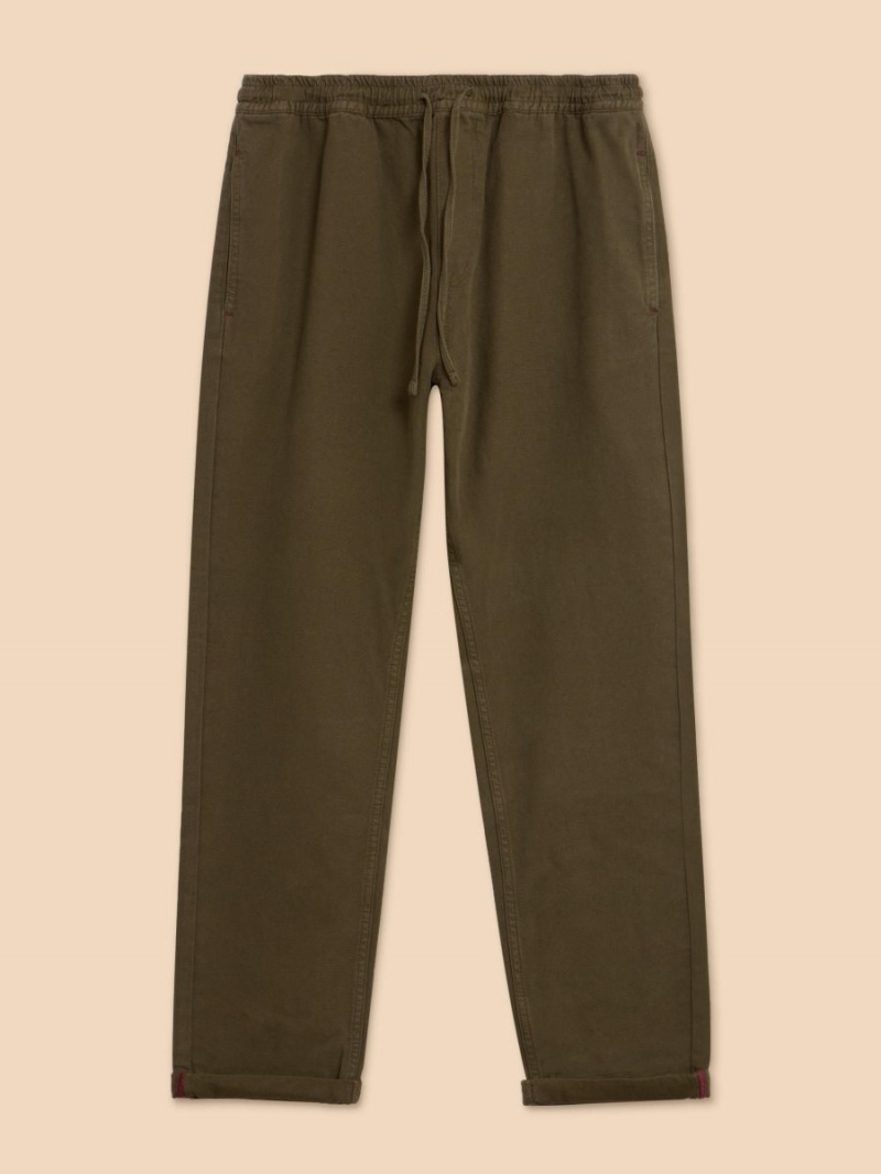 White Stuff Dempsey Drawstring Trouser Khaki Green | 50178-CQEZ