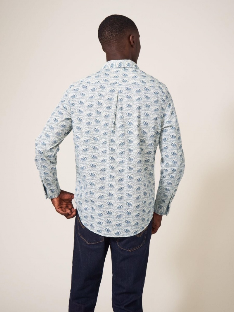 White Stuff Duck Printed Shirt Natural White | 16729-IYWA