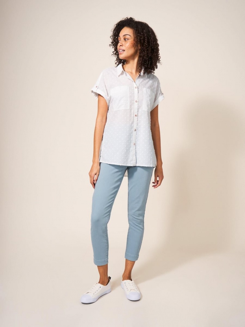 White Stuff Ella Organic Cotton Shirt Pale Ivory | 63098-UEZR