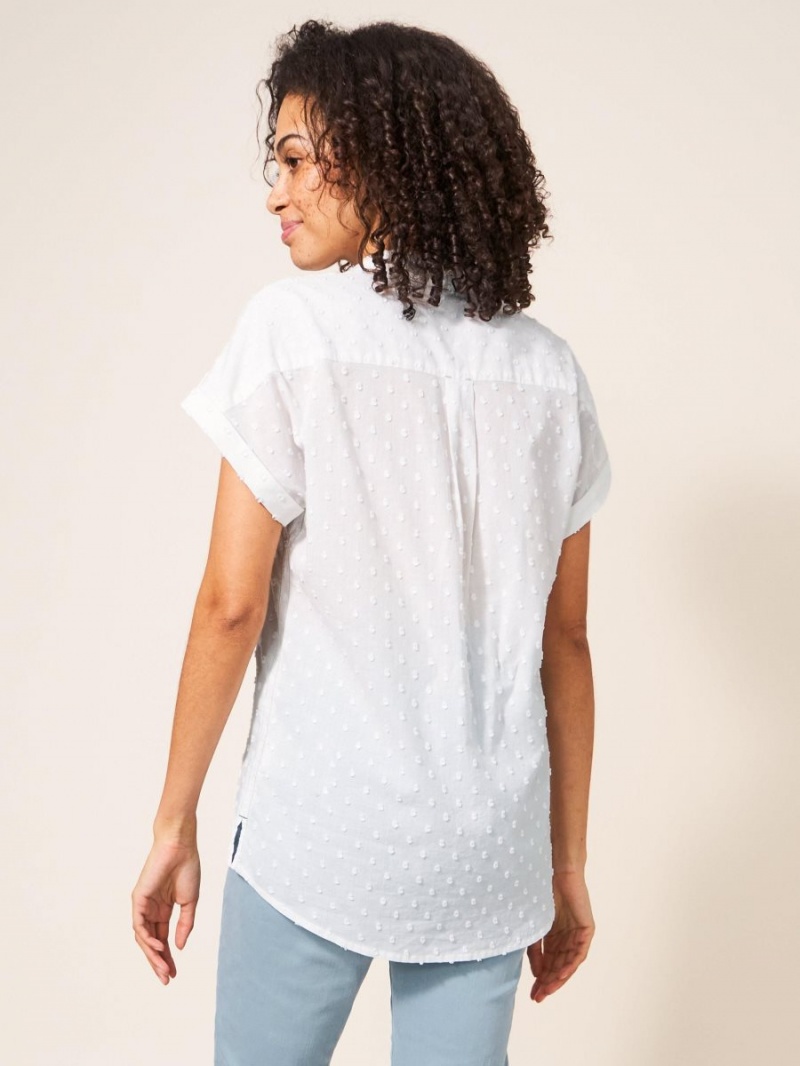 White Stuff Ella Organic Cotton Shirt Pale Ivory | 63098-UEZR