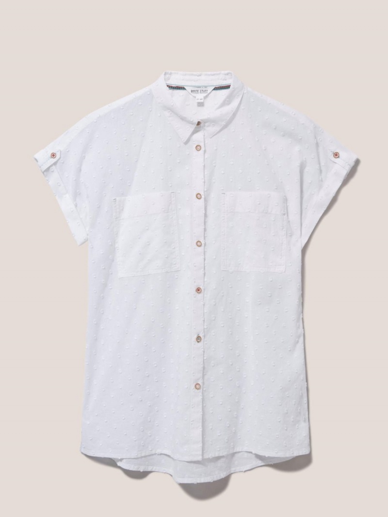 White Stuff Ella Organic Cotton Shirt Pale Ivory | 63098-UEZR