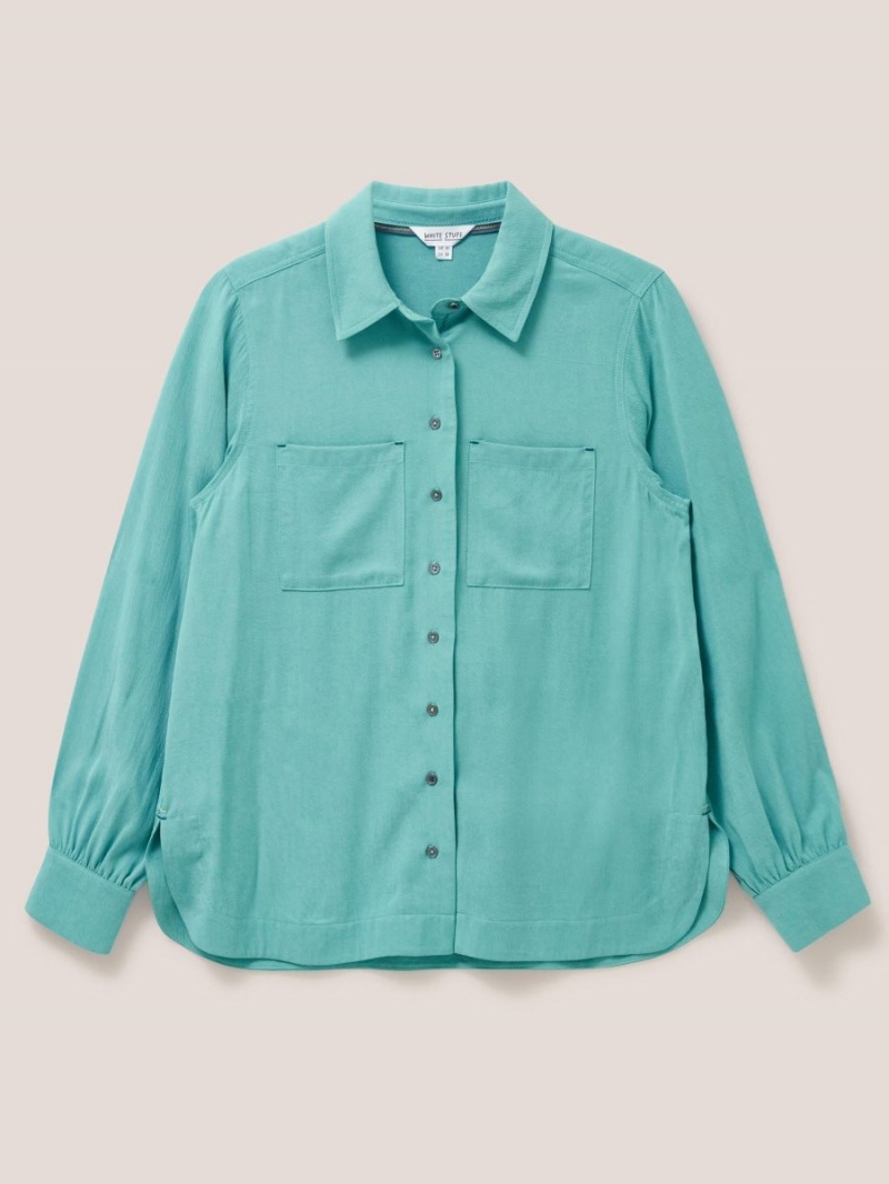 White Stuff Ella Shirt Mid Teal | 28357-PLCQ