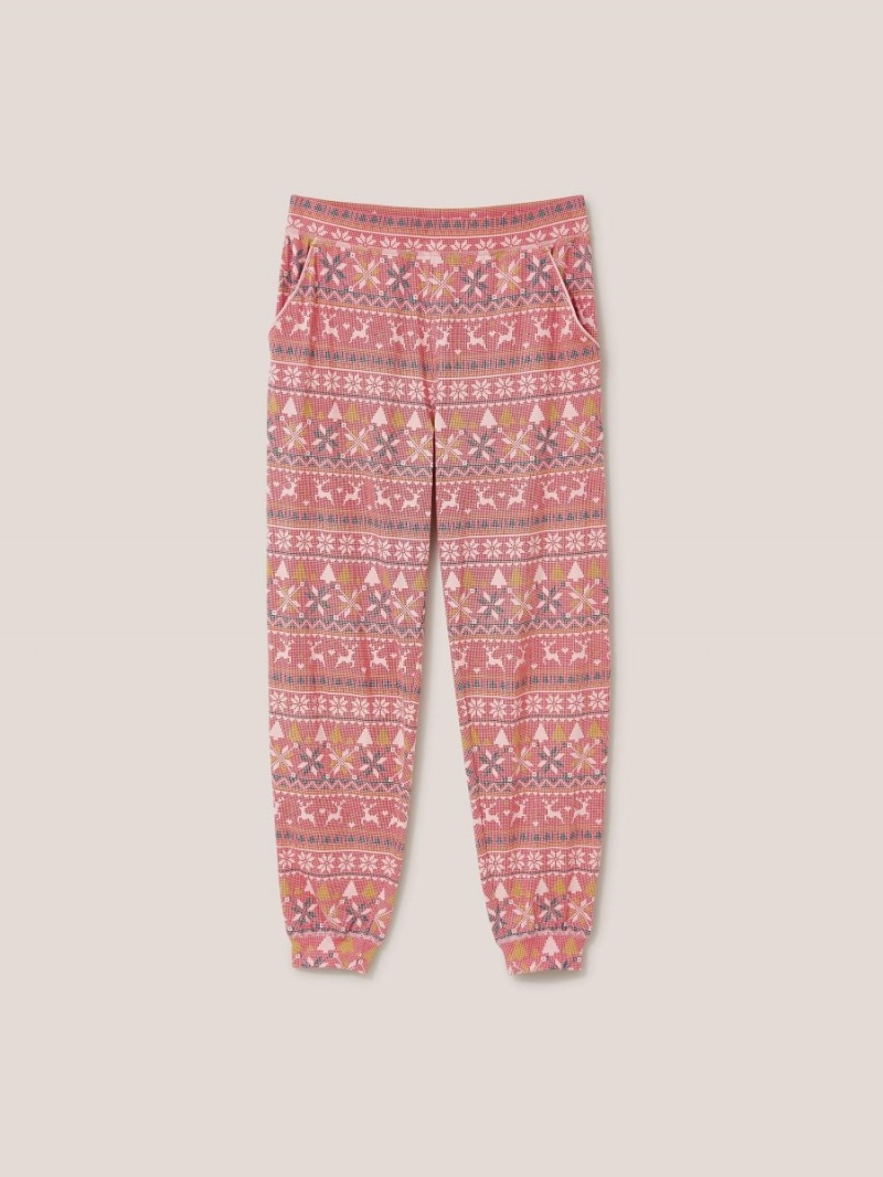 White Stuff Fairisle Reindeer Freya Jogger Pink Multi | 71938-EPOJ