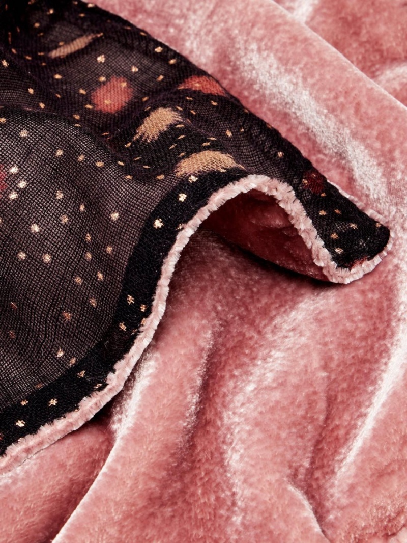 White Stuff Foil Print Velvet Scarf Mid Pink | 61845-JIYV