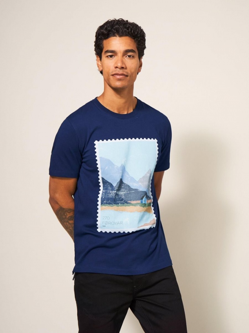 White Stuff Foroyar Graphic Tshirt French Navy | 54018-ZMLN