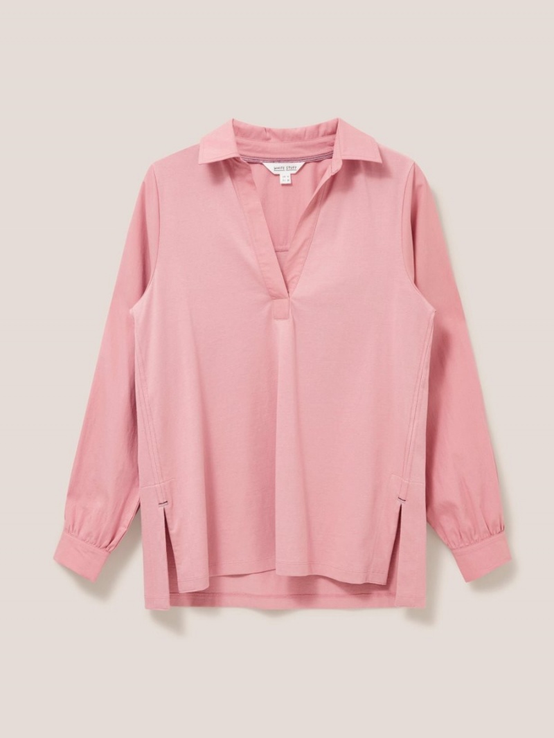 White Stuff Fran Plain Shirt Mid Pink | 83029-XCEV