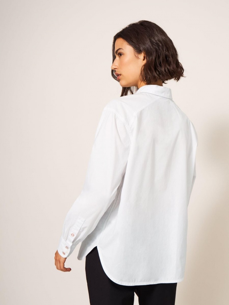 White Stuff Freya Longline Shirt Natural White | 13560-MNCA