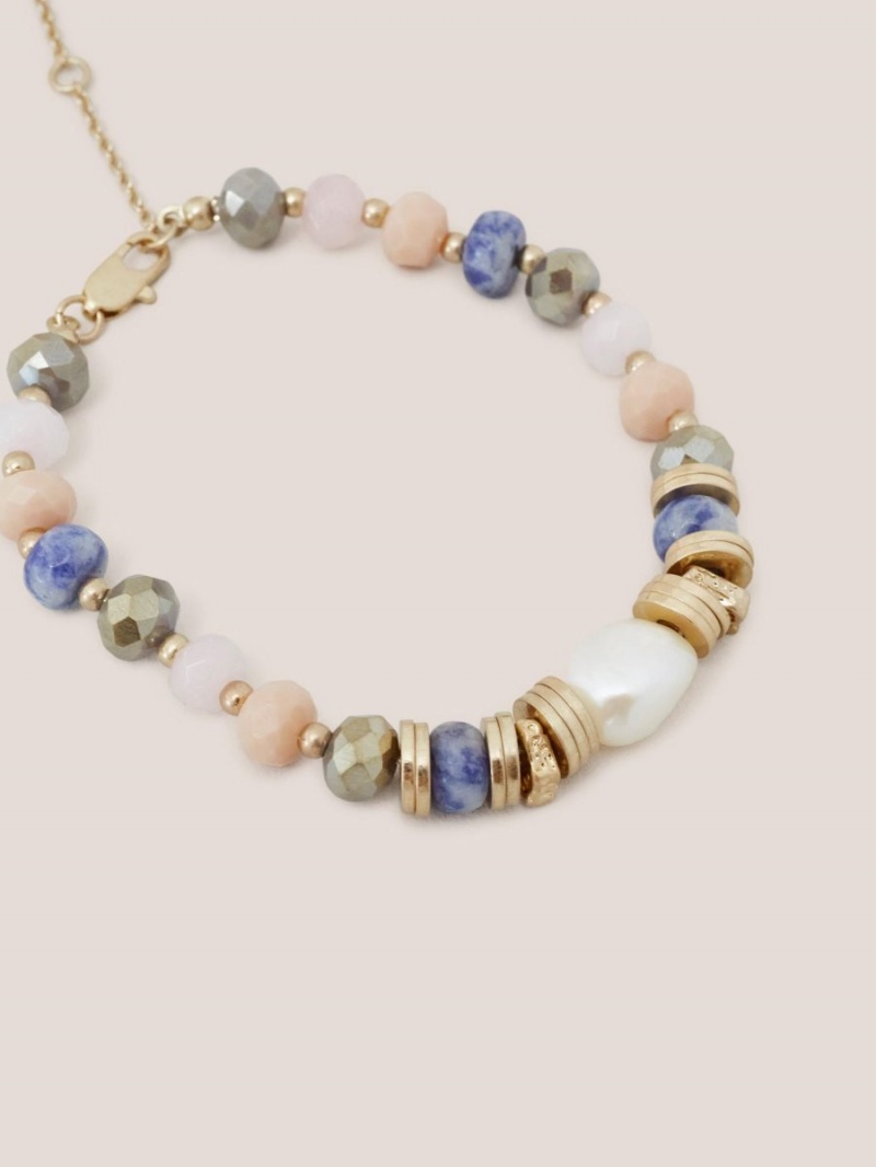 White Stuff Gem Beaded Bracelet Pink Multi | 89214-FPGZ