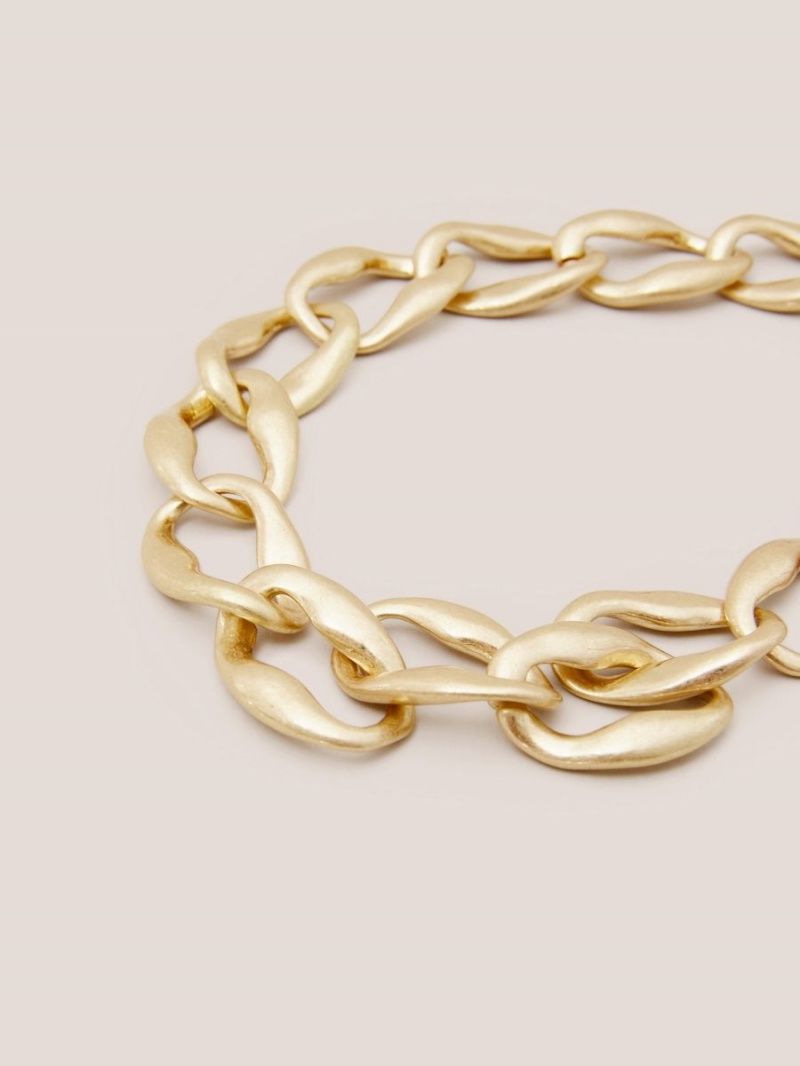 White Stuff Giacinta Chain Necklace Gold Tone Metallic | 89453-KYNV