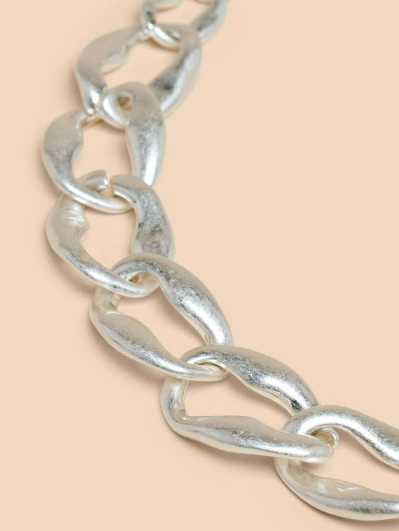 White Stuff Giacinta Chain Necklace Silver Tone Metallic | 01945-APMQ