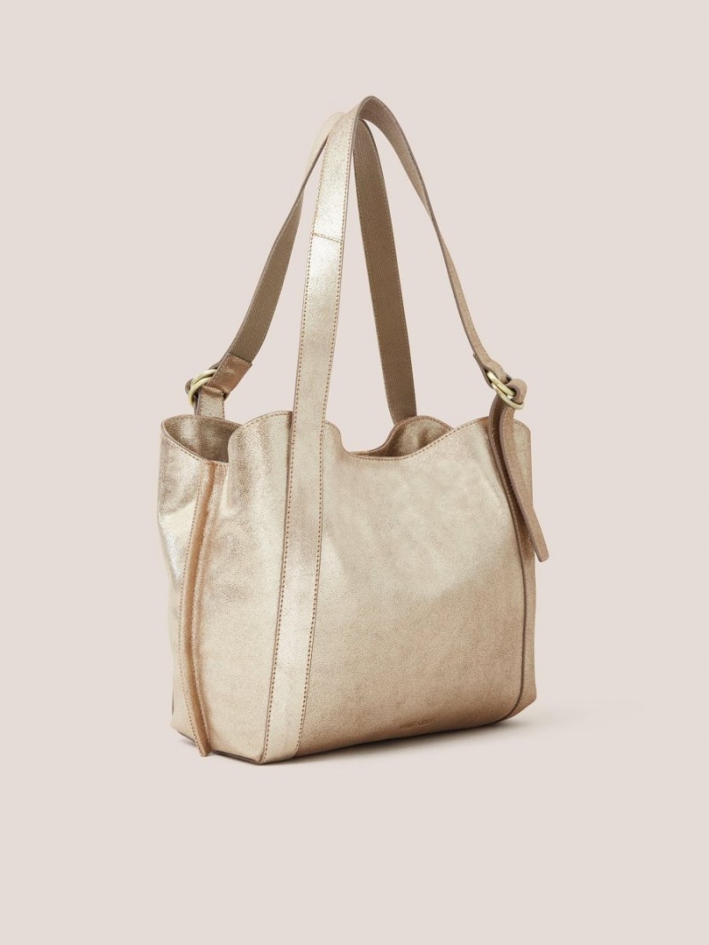 White Stuff Hannah Tote Gold Tone Metallic | 61247-UVSO