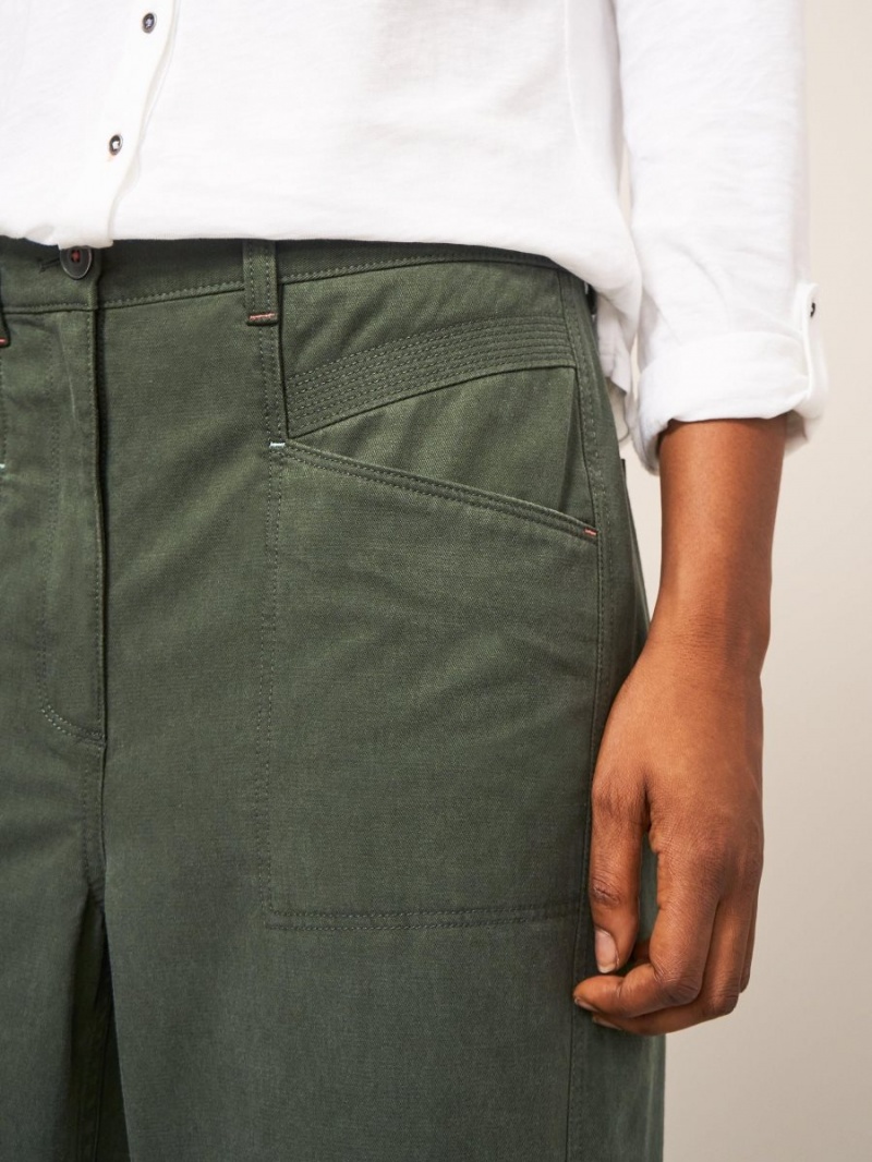 White Stuff Harper Wide Leg Trouser Dark Green | 02913-NIPO