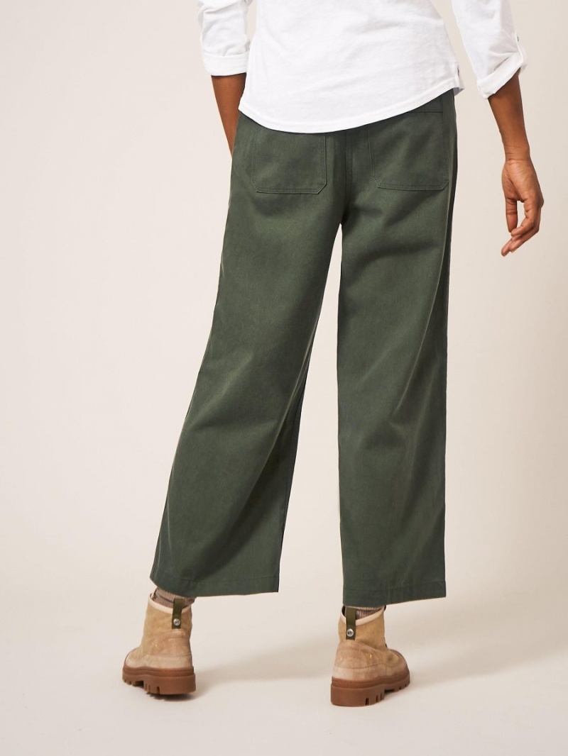 White Stuff Harper Wide Leg Trouser Dark Green | 02913-NIPO