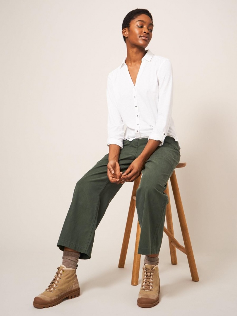 White Stuff Harper Wide Leg Trouser Dark Green | 02913-NIPO