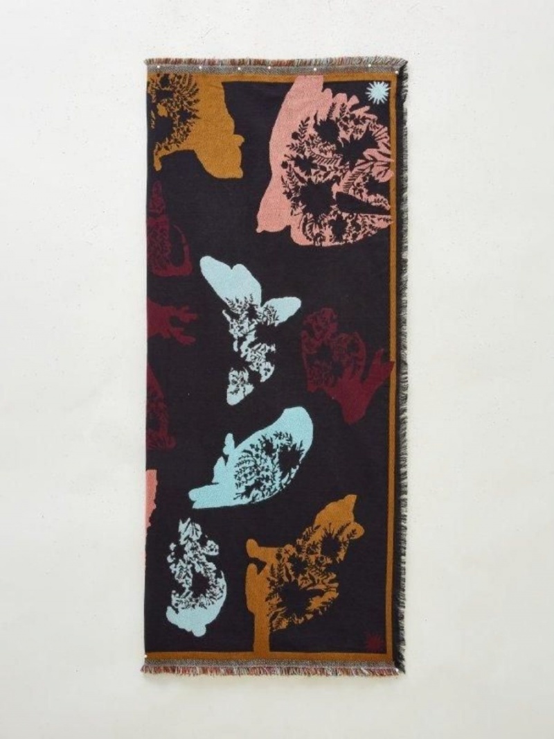 White Stuff Jacquard Animal Square Scarf Black Multi | 46591-RZMN