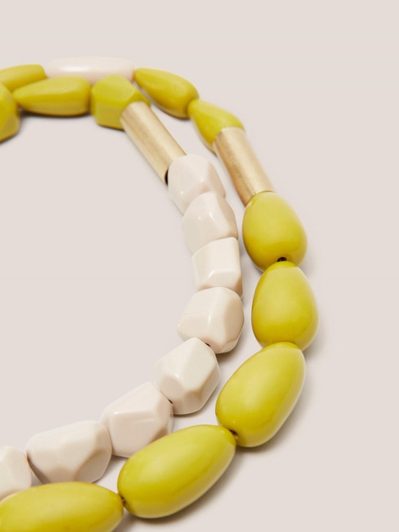 White Stuff Jasmine Bead Necklace Chartreuse Multi | 40795-CVZP