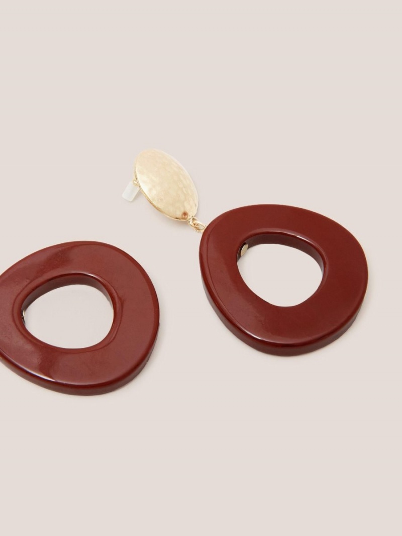 White Stuff Jasmine Resin Earring Deep Red | 53409-MOPE