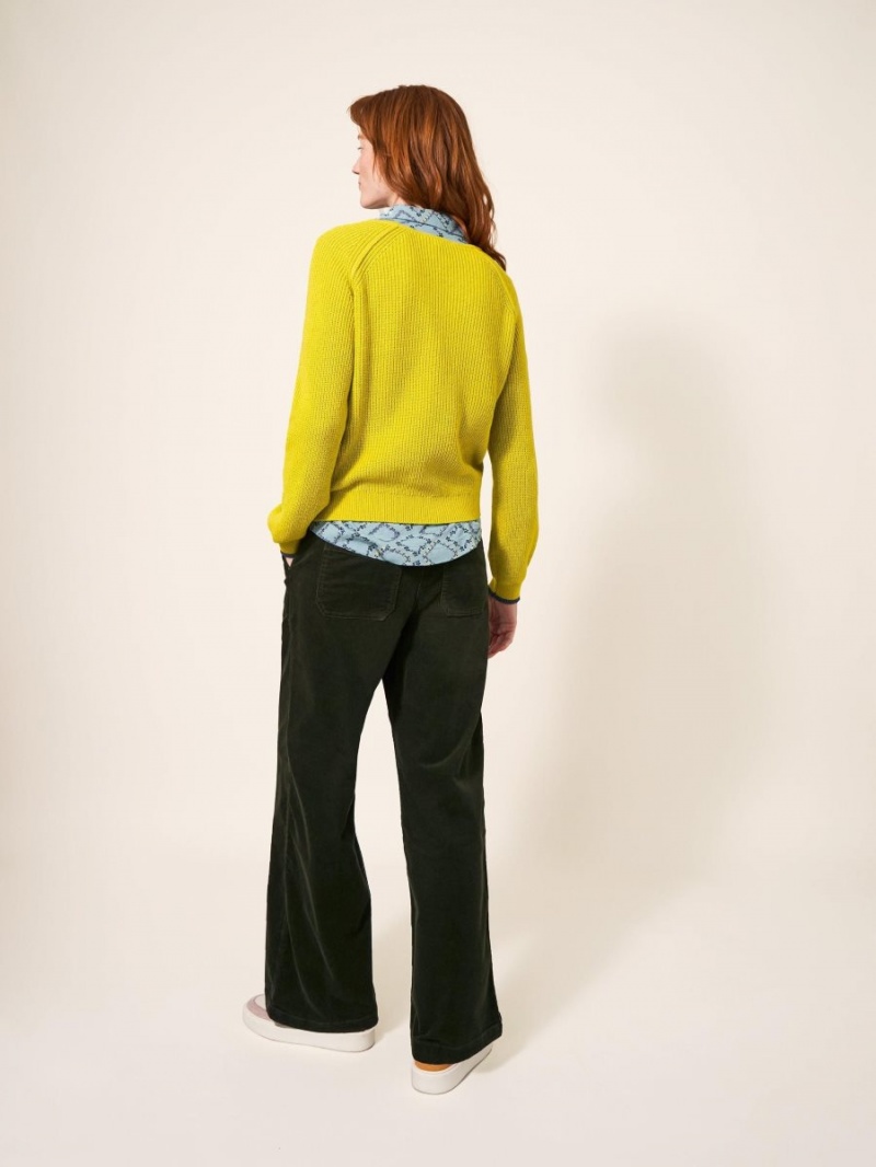 White Stuff Jennie Rib Jumper Mid Chartreuse | 62475-IWYG