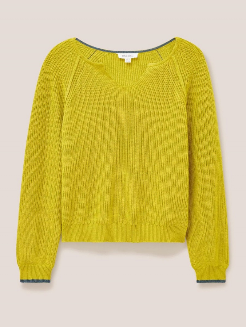 White Stuff Jennie Rib Jumper Mid Chartreuse | 62475-IWYG