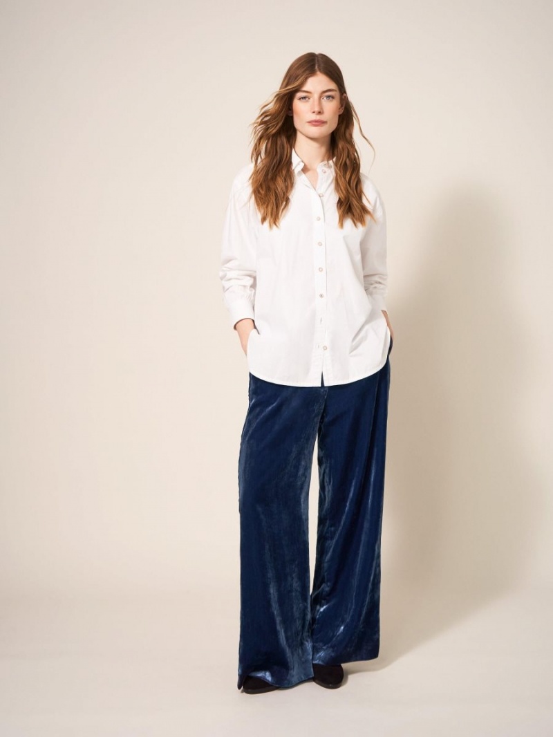 White Stuff Jenny Velvet Wide Leg Trouser Deep Blue | 23405-EWNV