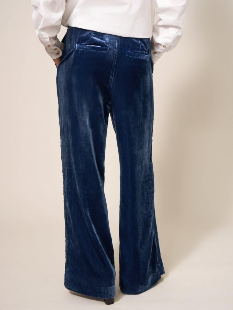 White Stuff Jenny Velvet Wide Leg Trouser Deep Blue | 23405-EWNV