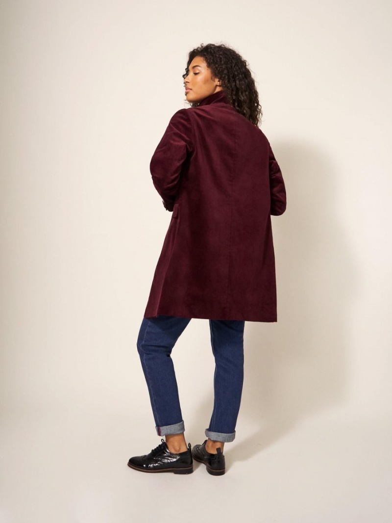 White Stuff Karla Smart Velvet Coat Dk Plum | 73049-ZTCV