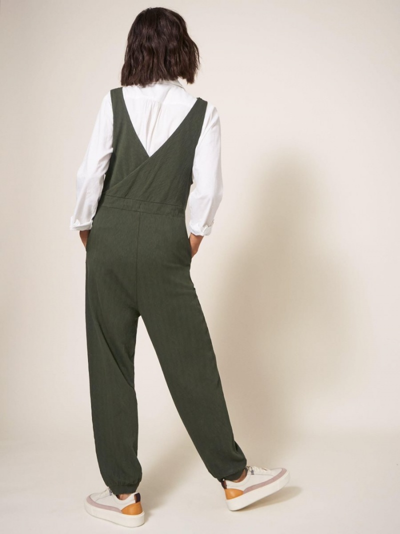 White Stuff Lainey Jersey Jumpsuit Khaki Green | 93108-VYZE