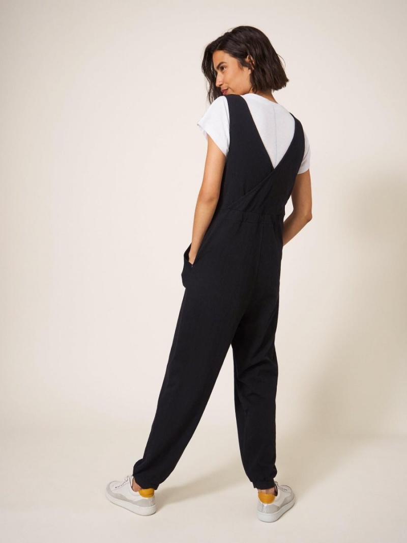 White Stuff Lainey Jersey Jumpsuit Pure Black | 08691-DGLE