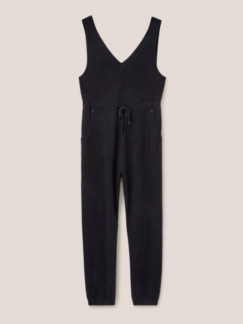 White Stuff Lainey Jersey Jumpsuit Pure Black | 08691-DGLE