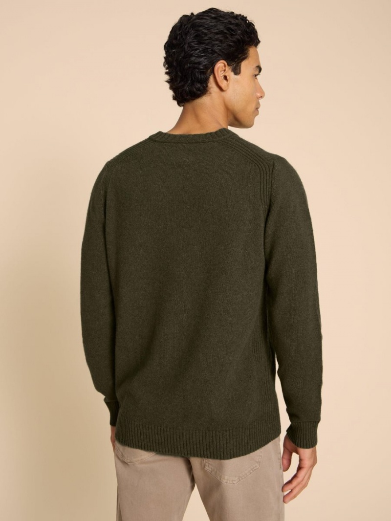 White Stuff Lambswool V Neck Dark Green | 81906-DAQG