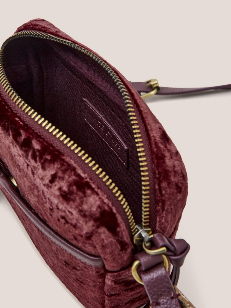 White Stuff Lexi Velvet Camera Bag Dk Plum | 45819-AKYS