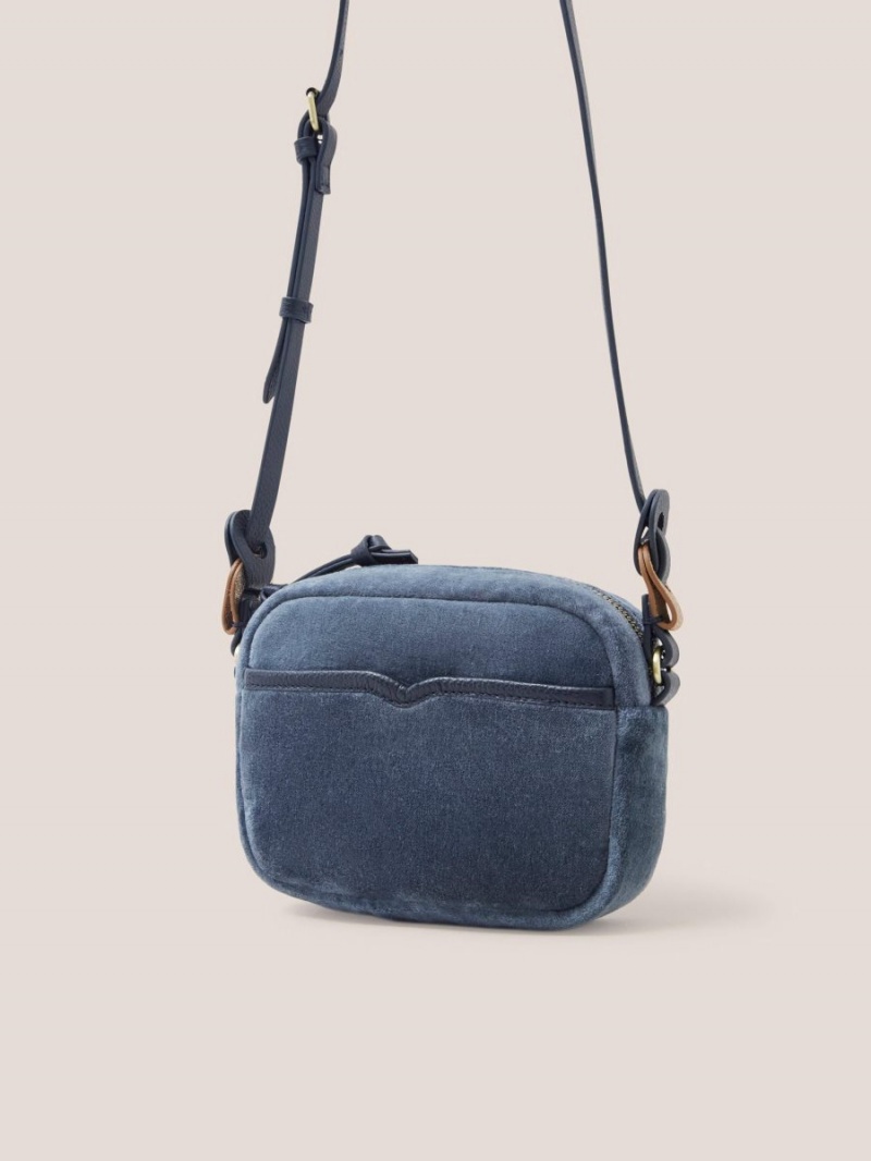 White Stuff Lexi Velvet Mini Camera Bag Dk Teal | 72039-XCDN