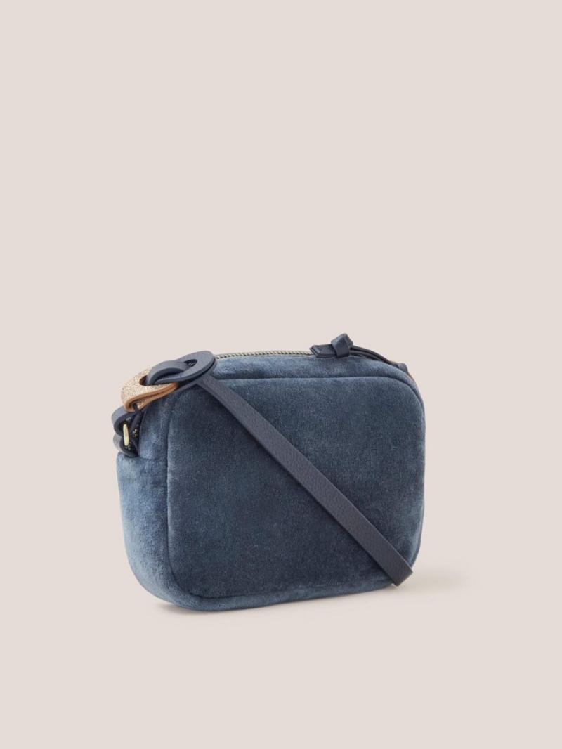 White Stuff Lexi Velvet Mini Camera Bag Dk Teal | 72039-XCDN