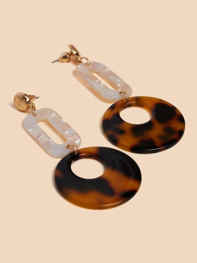 White Stuff Lilias Resin Drop Earring Brown Multi | 97052-JTBM