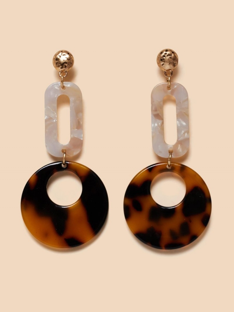 White Stuff Lilias Resin Drop Earring Brown Multi | 97052-JTBM