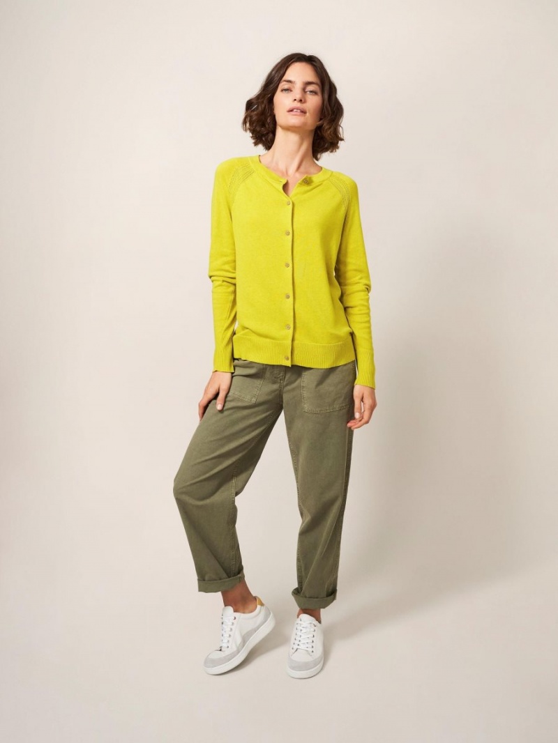 White Stuff Lulu Crew Neck Cardigan Light Chartreuse | 25807-QNJH