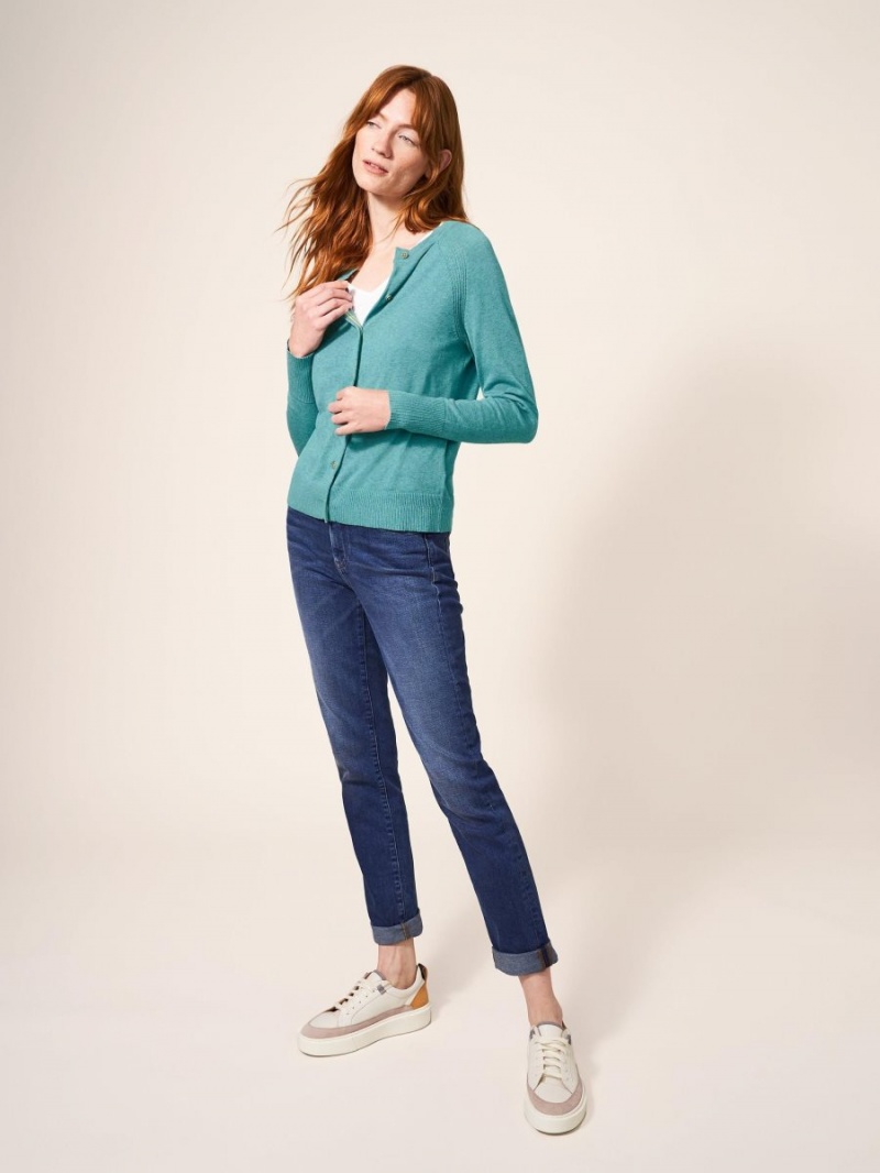 White Stuff Lulu Knit Cardigan Mid Teal | 39405-NFPE