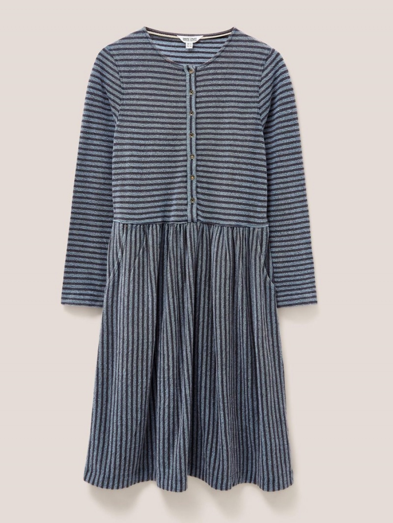 White Stuff Marsia Stripe Jersey Dress Navy Multi | 98407-VZCK