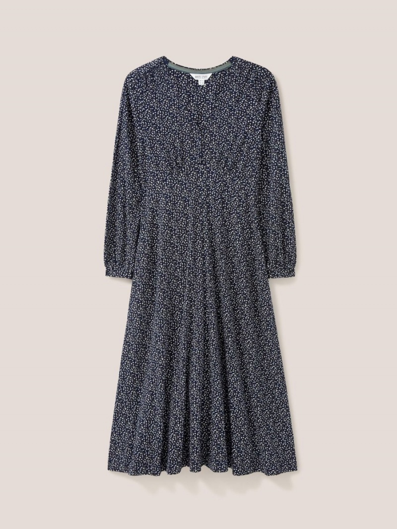 White Stuff Megan Jersey Dress Navy Multi | 67435-FGJC