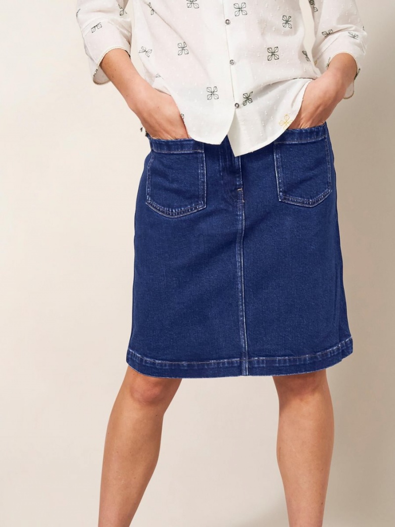 White Stuff Melody Denim Skirt Dk Denim | 21795-KUGD