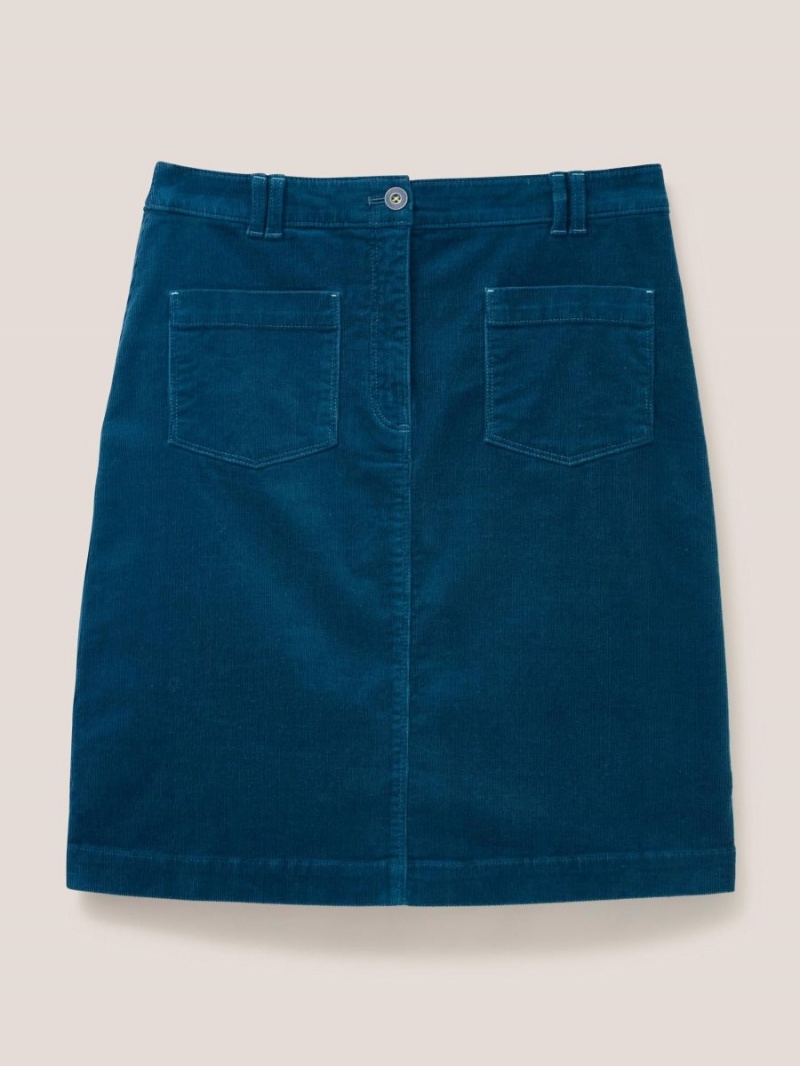 White Stuff Melody Organic Cord Skirt Dk Teal | 50763-RVST