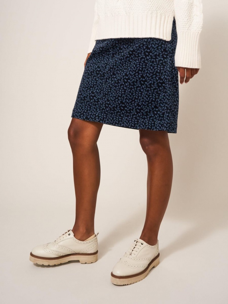 White Stuff Melody Organic Cord Skirt Grey Multi | 36257-GHEO