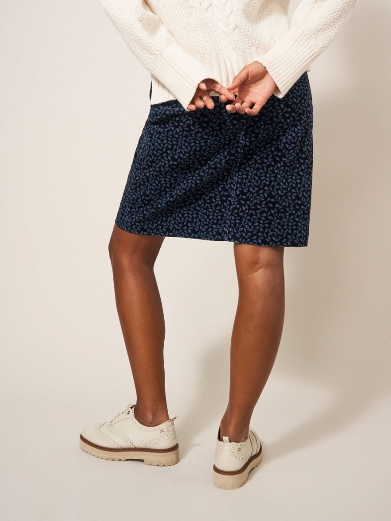 White Stuff Melody Organic Cord Skirt Grey Multi | 36257-GHEO