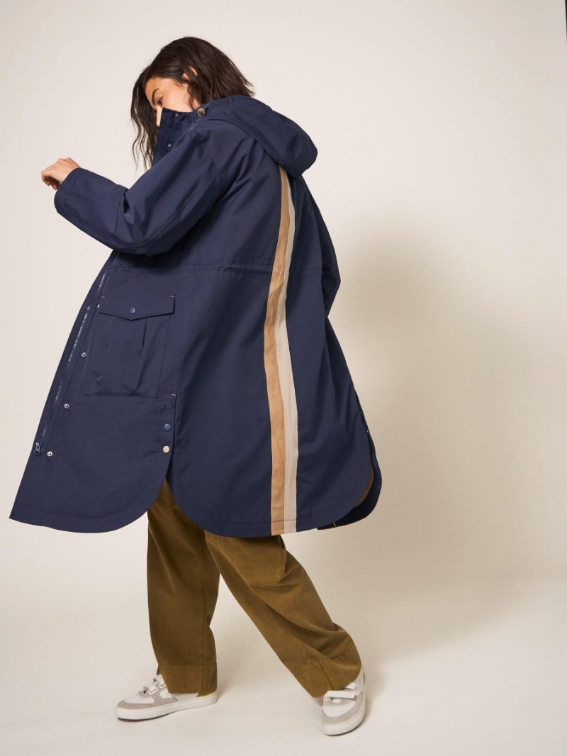 White Stuff Millie Waterproof Coat Navy Multi | 02369-NHPY