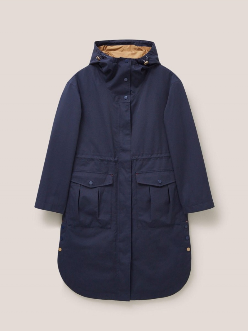 White Stuff Millie Waterproof Coat Navy Multi | 02369-NHPY